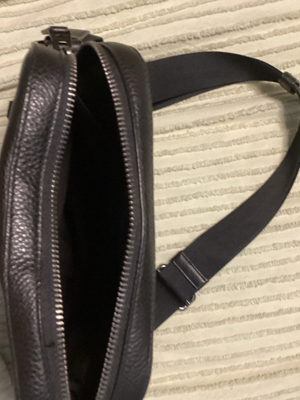 Coach Black Pebbled Leather Messenger Crossbody